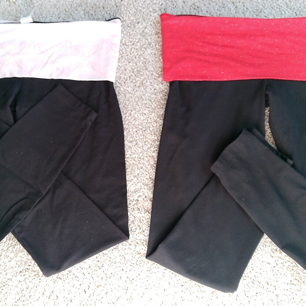 Victoria Secret PINK Fold-Over Leggings – Size Large (Set of 2)